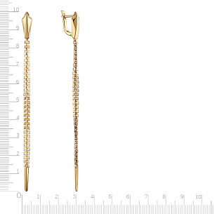 Серьги с английским замком из серебра с позолотой