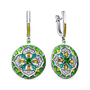 Серьги с английским замком из серебра с фианитами