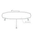 Браслет на ногу декоративный из серебра с фианитом