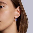 Серьги с английским замком из белого золота с бриллиантами