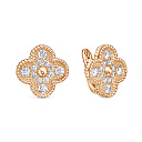 Серьги с английским замком из красного золота с бриллиантами