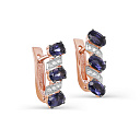 Серьги с английским замком из красного золота с бриллиантами