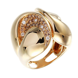 Кольцо из желтого золота с бриллиантами