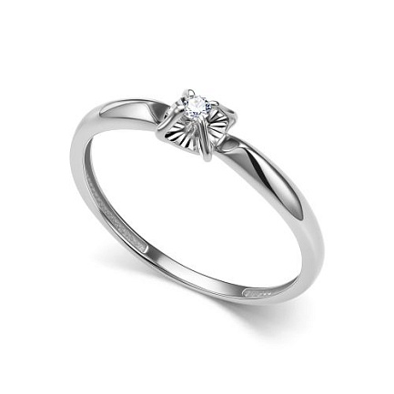 Кольцо из белого золота с бриллиантом