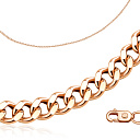 Цепь автомат из красного золота, плетение панцирное