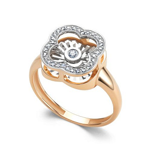 Кольцо из красного золота с бриллиантами