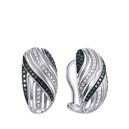 Серьги из белого золота с бриллиантами