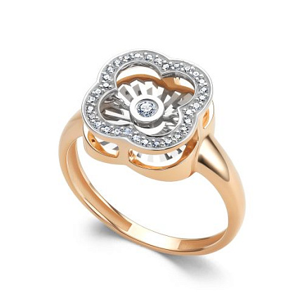 Кольцо из красного золота с бриллиантами