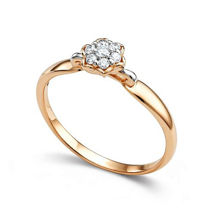 Кольцо из красного золота с бриллиантами