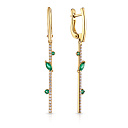 Серьги с английским замком из желтого золота с бриллиантами