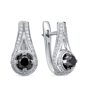 Серьги из белого золота с бриллиантами