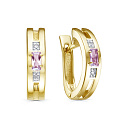 Серьги с английским замком из серебра с бриллиантами