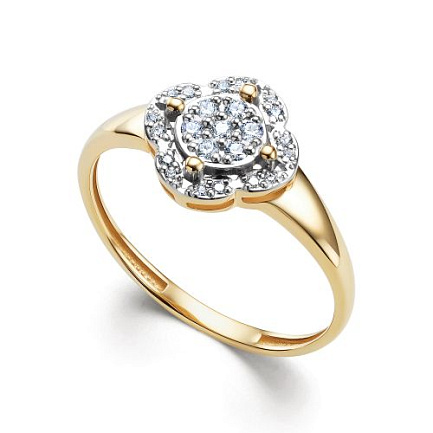 Кольцо из желтого золота с бриллиантами