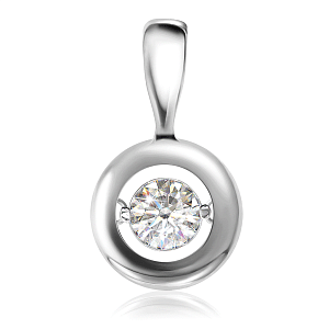 Подвеска из белого золота с бриллиантом
