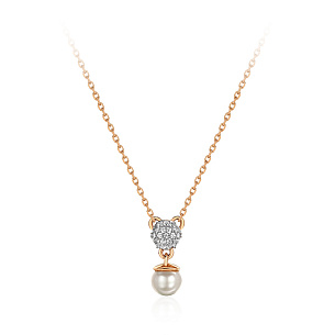 Колье из красного золота с фианитом