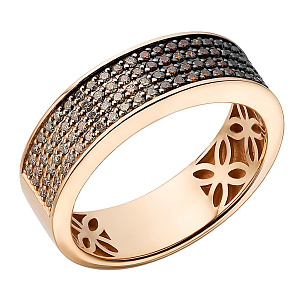 Кольцо из красного золота с бриллиантами