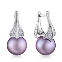 Серьги с английским замком из белого золота с бриллиантами