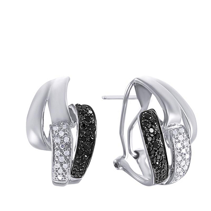 Серьги из белого золота с бриллиантами