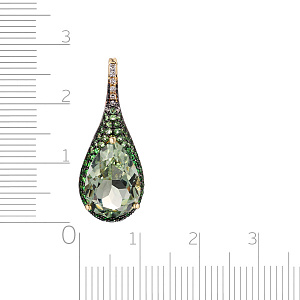 Подвеска из желтого золота с бриллиантами, цаворитами