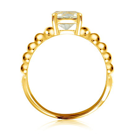 Кольцо из желтого золота с кварцем