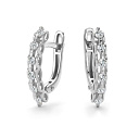 Серьги с английским замком из белого золота с бриллиантами