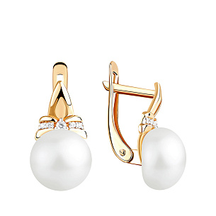 Серьги с английским замком из красного золота