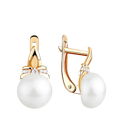 Серьги с английским замком из красного золота