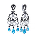 Серьги с английским замком из белого золота с бриллиантами