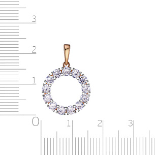 Подвеска из красного золота с фианитом