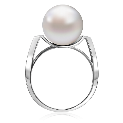 Кольцо из белого золота с жемчугом