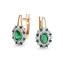 Серьги с английским замком из красного золота с бриллиантами