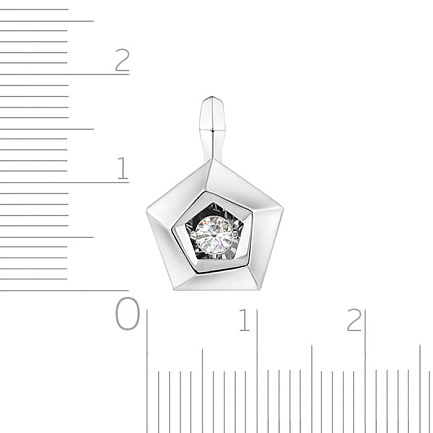 Подвеска из белого золота с бриллиантом