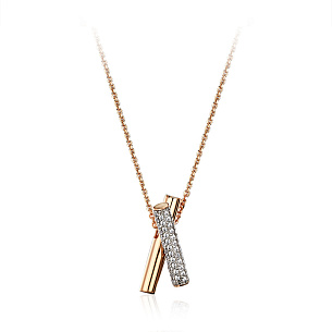 Колье из красного золота с фианитом