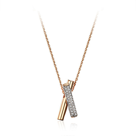 Колье из красного золота с фианитами