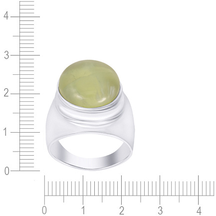 Кольцо из серебра с пренитом