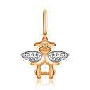 Подвеска из красного золота с фианитом