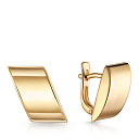 Серьги с английским замком из желтого золота