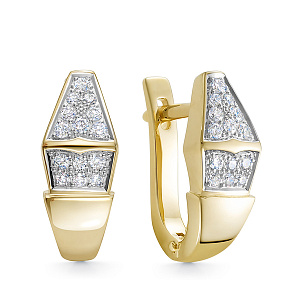 Серьги из желтого золота с бриллиантами