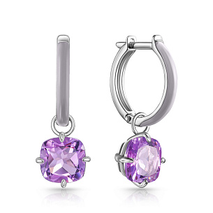 Серьги с английским замком из серебра с эмалью