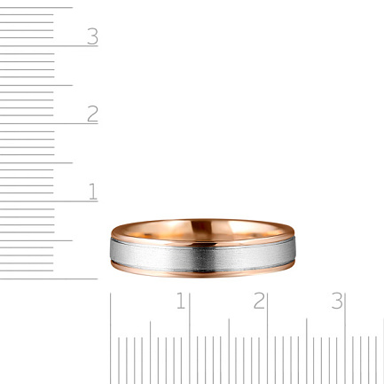 Кольцо обручальное из красного золота с бриллиантами