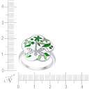 Кольцо из серебра с фианитом, эмалью