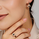 Серьги с английским замком из красного золота с бриллиантами