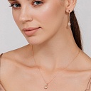 Серьги с английским замком из красного золота с бриллиантами