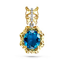 Подвеска из желтого золота с бриллиантами, топазом