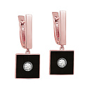 Серьги с английским замком из красного золота с бриллиантами