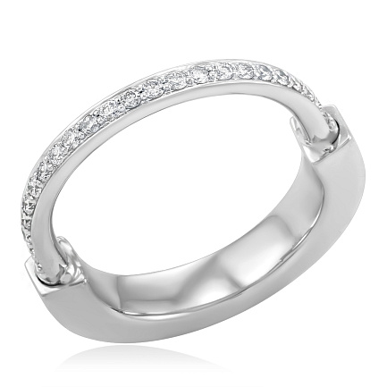 Кольцо из белого золота с бриллиантами