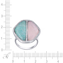 Кольцо из серебра с кварцем, фианитом