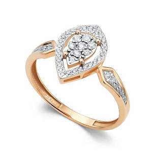 Кольцо из красного золота с бриллиантом