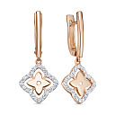 Серьги с английским замком из красного золота с бриллиантами