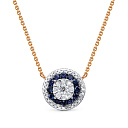 Колье из красного золота с бриллиантами, сапфирами